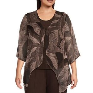 Slim Factor By Investments 2 Pc  Set SZ L Brown